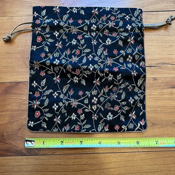 Floral Silk Drawstring Bag - Picture 8 of 10